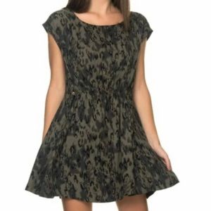 Free People Green Animal Print dress - small